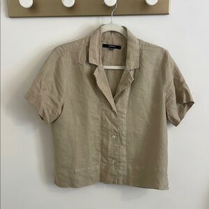 Khaki Short Sleeve Button-Up Shirt